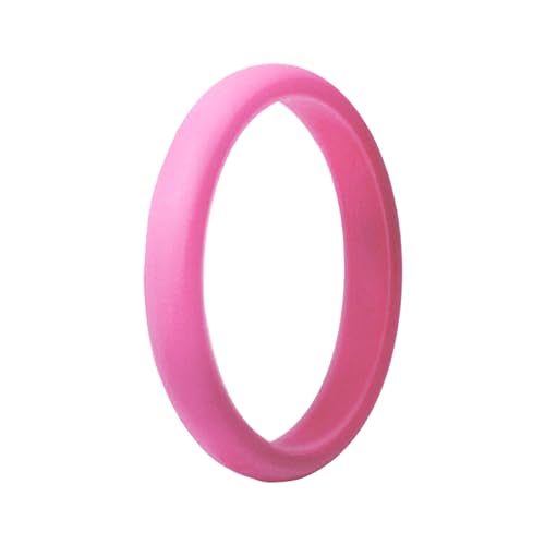 2,7 mm neuer Silikonring für Männer und Frauen, Silikonring, Paarring Mehrfach Ringe Damen (Hot Pink, A) von Meclelin