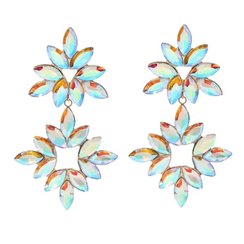 Bunte Geometrische Lange Ohrringe Aus Acryl In Cyan Für Frauen Und Mädchen. Statement-Ohrringe Für Frauen Und Mädchen, Party-Schmuck, Muttertag, Mutter-Geschenke, Jahrestag, Geburtstag, Wie Abge von Mecnias