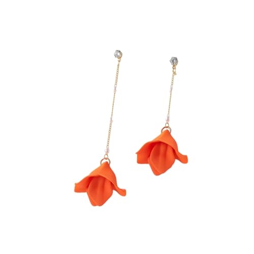 Modische Lange Ohrringe – Acryl-Orange, Einfache Blütenblatt-Form, Statement-Ohrringe, Lange Tropfen-Ohrringe Für Frauen, Modische Lange Ohrringe Für Valentinstag, Frauen, Mädchen, Schmuck, Ges von Mecnias