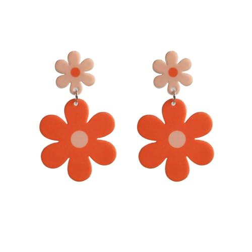 Ohrringe Für Frauen – Acryl-Orange, Niedliche Blumenohrringe, Einfache Und Modische Ohrringe, Statement-Ohrringe, Ohrstecker Für Frauen Und Mädchen, Party-Schmuck, Geschenk, Wie Abgebildet, Einh von Mecnias