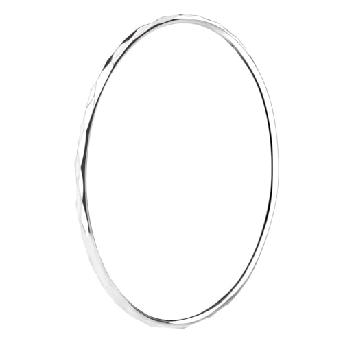 Mecool Armband 925 Sterlingsilber massiv 2 mm dünn rund stapelbar strukturiert, 7.3cm, Sterling-Silber, Kein Stein von Mecool