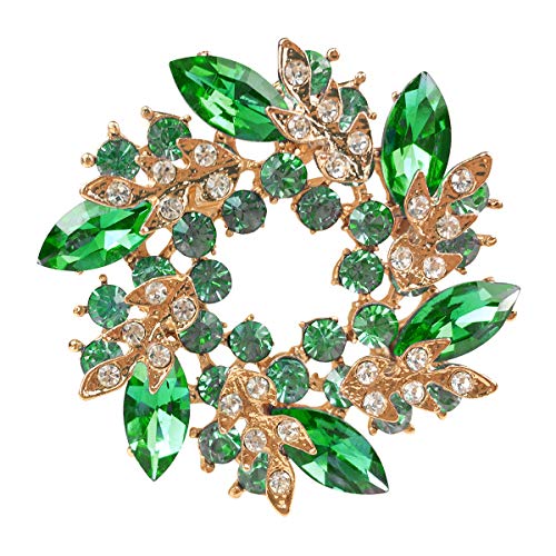 Mecool Bauhinia Brosche für Frauen Blumenbrosche Elegant Simulierte Kristall Broschen-Grün Mecool Bauhinia Brosche für Frauen Blumenbrosche Elegant Simulierte Kristall Broschen-Grün von Mecool