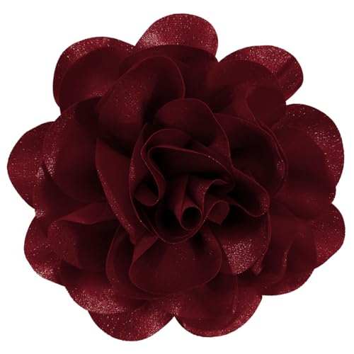 Mecool Große Haarspangen Rose Haarspange für Hochzeiten Party Haarspange Clip auf Blumen für Haarschmuck Barrette Haarschmuck Dekorationen für Frauen Zubehör-Claret von Mecool