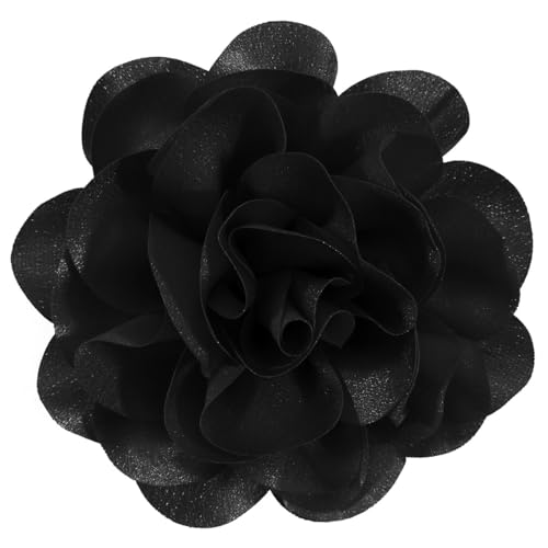 Mecool Große Haarspangen Rose Haarspange für Hochzeiten Party Haarspange Clip auf Blumen für Haarschmuck Barrette Haarschmuck Dekorationen für Frauen Zubehör-Schwarz von Mecool