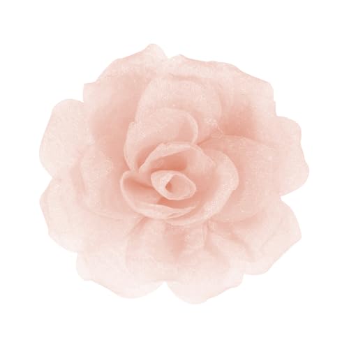 Mecool Haarspange Rose Brosche Kopfschmuck Blume Haarspange Haarspange Rose Haar Barrette Zubehör für Frauen Mädchen Party Hochzeit-Beige(8cm) von Mecool