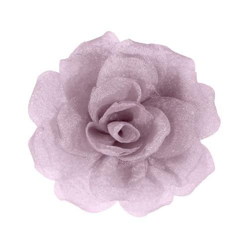 Mecool Haarspange Rose Brosche Kopfschmuck Blume Haarspange Haarspange Rose Haar Barrette Zubehör für Frauen Mädchen Party Hochzeit-Lila Farbe(8cm) von Mecool