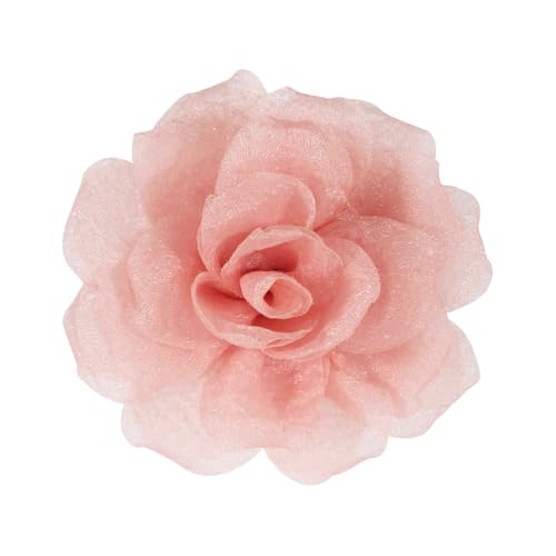 Mecool Haarspange Rose Brosche Kopfschmuck Blume Haarspange Haarspange Rose Haar Barrette Zubehör für Frauen Mädchen Party Hochzeit-Orange(8cm) von Mecool