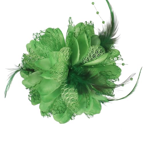 Mecool Retro Federn Broschüren Blumen Federn Blumen Broschüren Bräute Haare Broschüren Broschüren Broschüren Broschüren Hochzeit Broschüren Hüte Haare（Grün） von Mecool