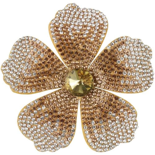 Mecool Rose Haar Clip Brosche Korsage Kopfschmuck Blume Haar Pin Künstlicher Kristall Rose Haar Barrette Zubehör für Frauen Mädchen Party, Braun von Mecool