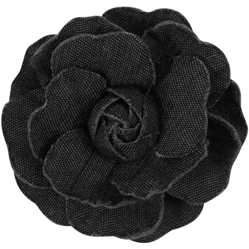 Mecool Rose Haar Clip Brosche Korsage Kopfschmuck Blume Haar Pin Rose Haar Barrette Zubehör für Frauen Mädchen Party-Schwarz von Mecool