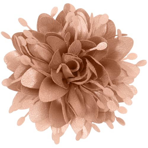 Mecool Rose Haar Clip Party Hochzeit Brosche Corsage Haar Kopf Clip Kopfschmuck Blume Haar Pin Barrette Zubehör für Frauen Mädchen-Braun von Mecool