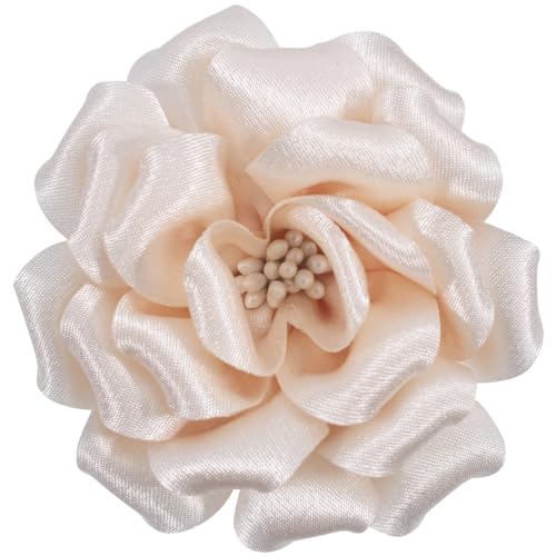 Mecool Rose Hair Clip Party Hochzeit Brosche Corsage Haar Kopf Clip Kopfschmuck Blume Haar Pin Rose Haar Barrette Zubehör für Frauen Mädchen-Beige Weiße von Mecool