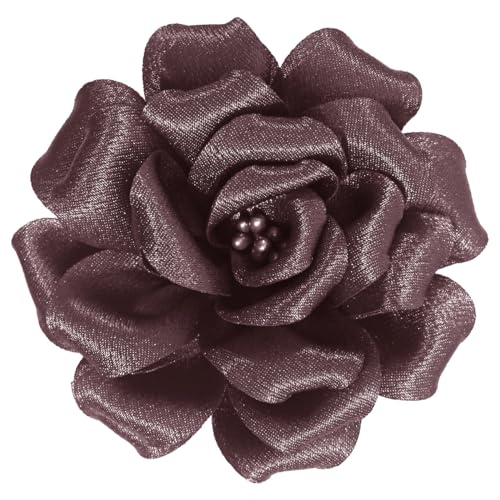 Mecool Rose Hair Clip Party Hochzeit Brosche Corsage Haar Kopf Clip Kopfschmuck Blume Haar Pin Rose Haar Barrette Zubehör für Frauen Mädchen-Cameo Brown von Mecool