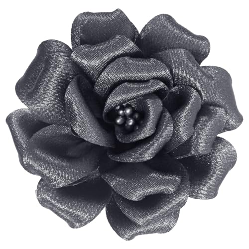 Mecool Rose Hair Clip Party Hochzeit Brosche Corsage Haar Kopf Clip Kopfschmuck Blume Haar Pin Rose Haar Barrette Zubehör für Frauen Mädchen-Grau von Mecool