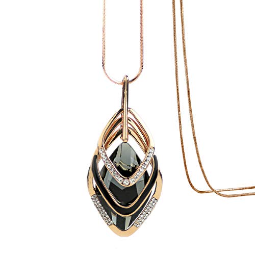 Mecool Triple Layer Anhänger Halskette Lange Anweisung Anhänger Halskette Lange Pullover Kette-Rhombus Anhänger von Mecool