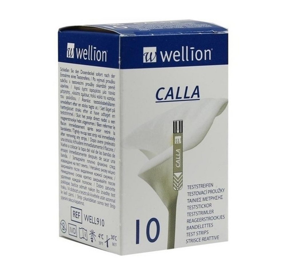 Med Trust GmbH Blutzucker-Teststreifen WELLION CALLA Blutzuckerteststreifen, 10 Stück, Diabetes Teststreifen von Med Trust GmbH