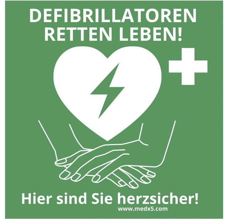MedX5 Defibrillator MEDX5 AED-Z-AKL-10 AED-Aufkleber Innenbereich von MedX5