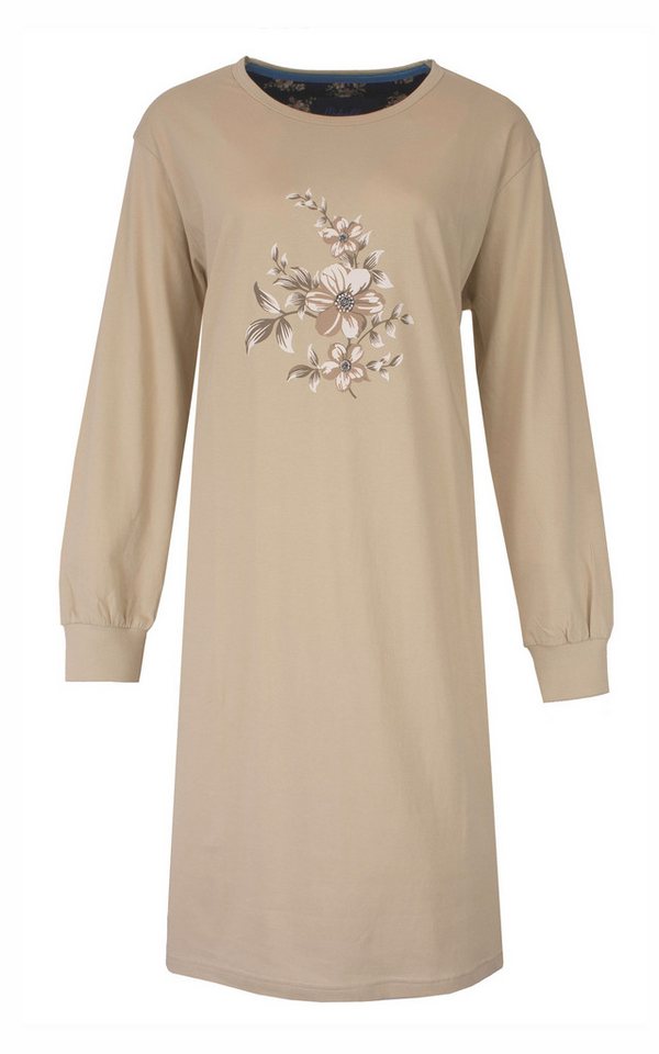 Medaillon Nachthemd Damen Schlafshirt mit langem Arm und Bündchen (1-tlg) Baumwolle von Medaillon