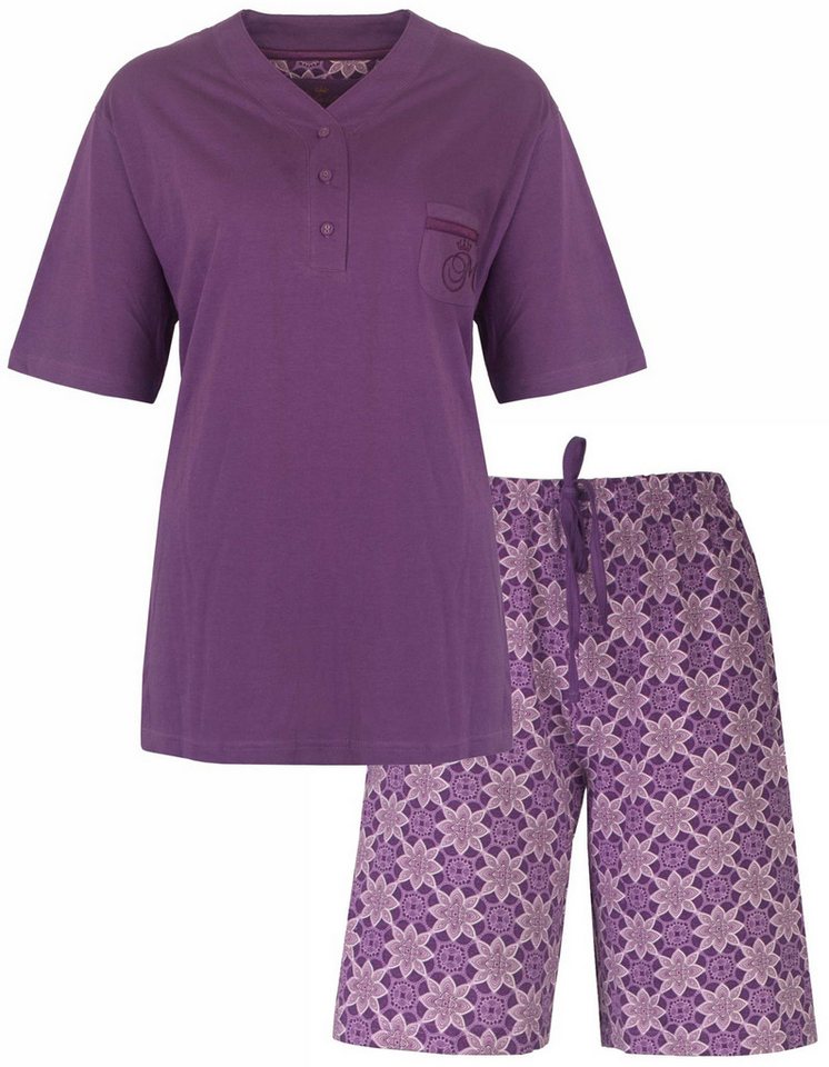 Medaillon Schlafanzug Damen Pyjama kurz Shorty (2 tlg) Baumwolle von Medaillon