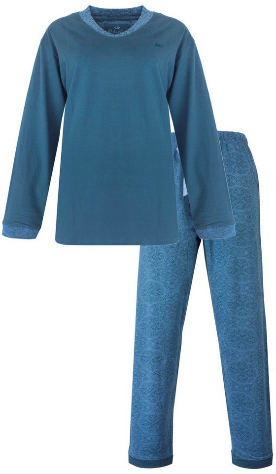 Medaillon Schlafanzug Damen Pyjama lang (2 tlg) Baumwolle von Medaillon