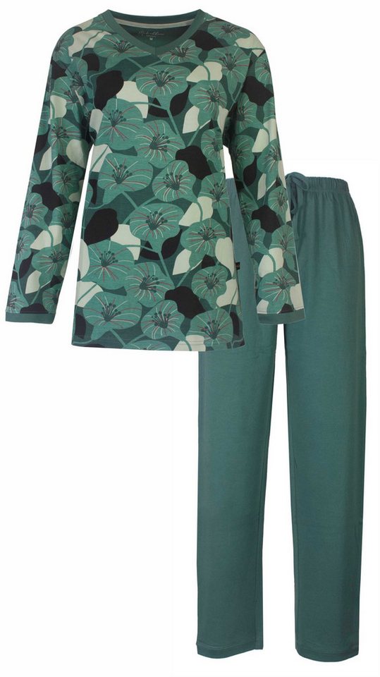 Medaillon Schlafanzug Damen Pyjama lang (2 tlg) Baumwolle von Medaillon