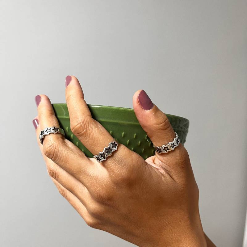 Chunky Star Ring, Simple Astronomy Dainty Open Back Mothers Day Gift, Boho Jewelry, Z404 von MedcezirBohoJewelry