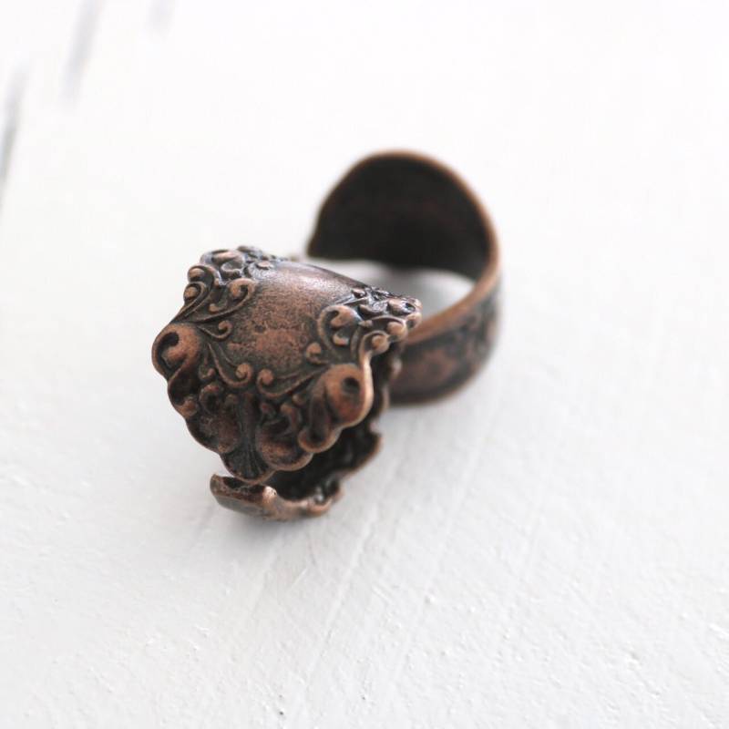Handmade Antique Ring, Boho Hippie, Gothic Style, Brass Adjustable Viking Statement Chunky Beautiful Rings von MedcezirBohoJewelry