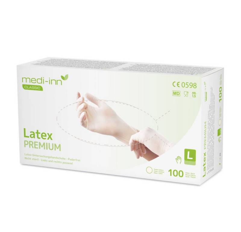Medi-Inn Latexhandschuhe Latex Premium Einmalhandschuhe puderfrei AQL: 1.5 von Medi-Inn