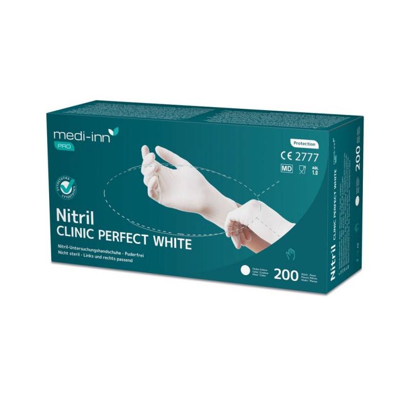Medi-Inn Nitril-Handschuhe Clinic Perfect White Nitril-Einmalhandschuhe puderfrei von Medi-Inn