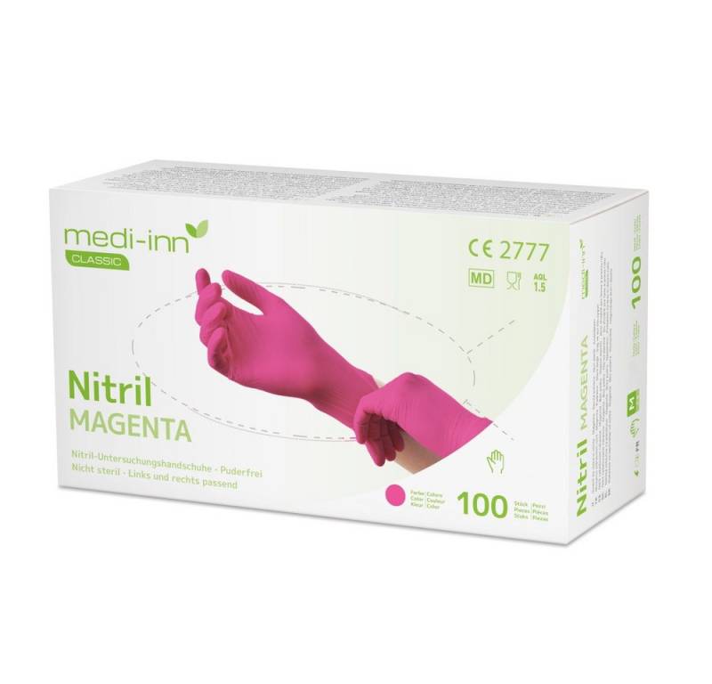 Medi-Inn Nitril-Handschuhe Nitril Magenta Einmalhandschuhe puderfrei AQL: 1.5 von Medi-Inn