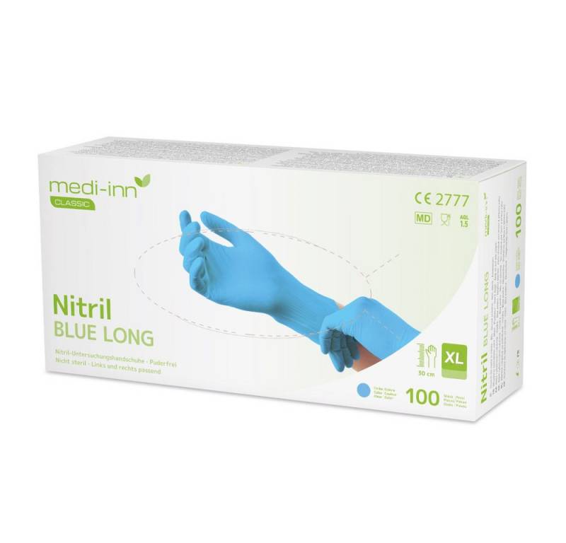 Medi-Inn Nitril-Handschuhe Nitril blue long Einmalhandschuhe puderfrei AQL: 1.5 von Medi-Inn