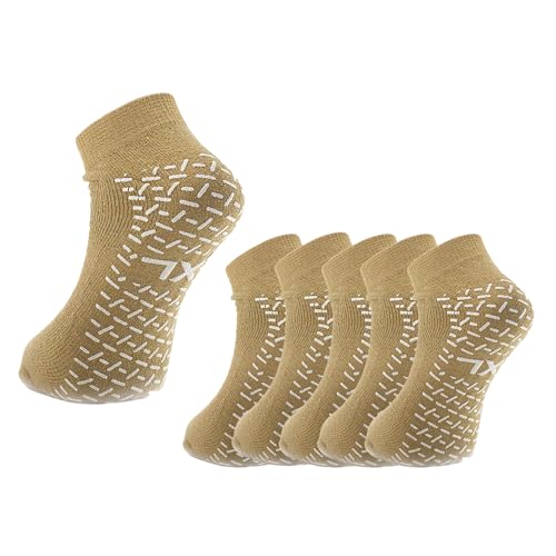 MediCounter 6 Paar Doppelprofil-Hausschuhsocken/Fallschutzsocken, Beige (6 Paar), Größe: XL, wie von NHS verwendet, beige von MediCounter