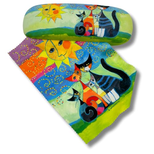 Brillenetui Hardcase mit Stoffbezug und Reinigungstuch aus Mikrofaser - FridolinEdition - Motiv: Momenti de felicita - Künstler: Rosina Wachtmeister Brillenetui Hardcase mit Stoffbezug und Reinigungstuch aus Mikrofaser - FridolinEdition - Motiv: Momenti de felicita - Künstler: Rosina Wachtmeister von MediMuc