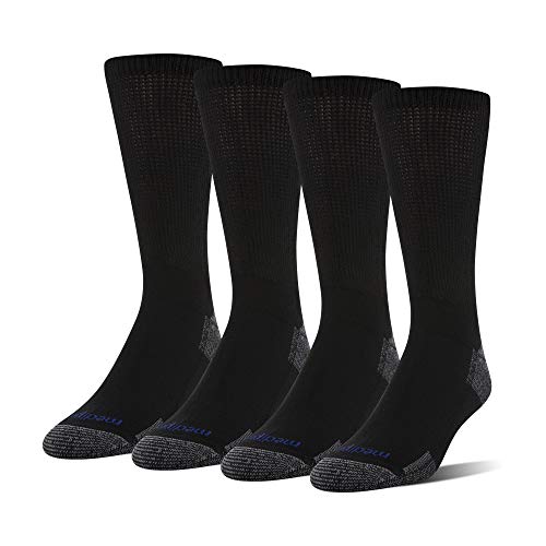 MediPeds Men's NanoGLIDE Crew Socks, 4-Pack, black/grey, Shoe Size: 12-15 von MediPeds