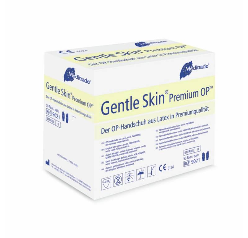 MediTrade Einweghandschuhe 4x Meditrade Gentle Skin® Premium OP-Handschuhe - 50 Paar - Größe 6 von MediTrade