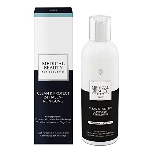 MEDICAL BEAUTY® Clean & Protect 2-Phasen-Reinigung | entfernt selbst wasserfestes Make-up | für sanfte & porentiefe Reinigung | mit Mizellen-Technologie | Inhalt: 200 ml von Medical Beauty for Cosmetics