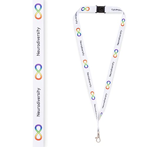 Medical ID Me Neurodiversity Awareness Lanyard Autismus ADHS Epilepsie Unisex Schwarz Weiß Erwachsene Größe (weiß) von Medical ID Me