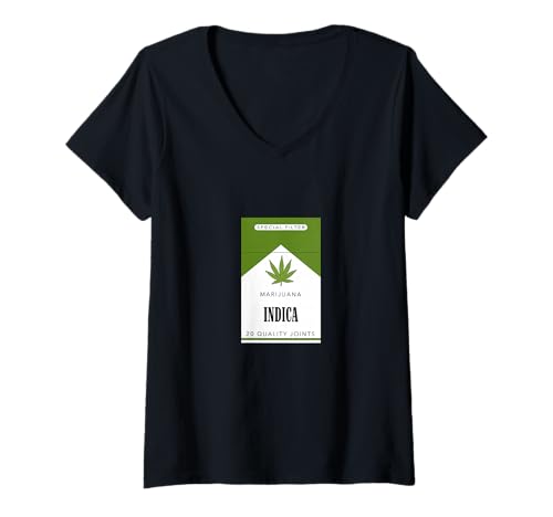 Damen Indica Unkrauttopf Fugenspackung Stoney Marihuana T-Shirt mit V-Ausschnitt Damen Indica Unkrauttopf Fugenspackung Stoney Marihuana T-Shirt mit V-Ausschnitt von Medical Marijuana Goods