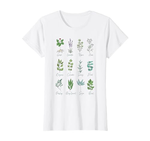 Damen Kräuterpflanzen, Kräuterapotheker, Kräuterkundige Botaniker T-Shirt von Medicinal Plants and Healing Herbs