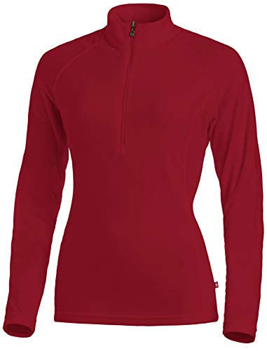 Medico Damen Ski Shirt, 100% Polyester, Fleece, langarm, Reißverschluss (G61 Red, 42) von Medico