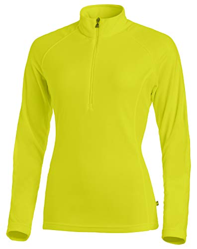 Medico Damen Ski Shirt, 46, fern green, Grün, 100% Polyester, Fleece, langarm, Reißverschluss von Medico