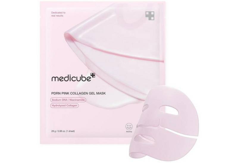 Medicube Gesichtsmaske PDRN Pink Collagen Gel Mask 28g – Regeneration & Feuchtigkeit für strahlende Haut, Regenerierend, Beruhigend, Glow-Effekt, Kollagen-Booster, PDRN-Technologie von Medicube