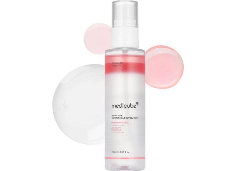 Medicube Gesichtsserum PDRN Pink Glutathione Serum Mist 100 ml – 3-in-1 Gesichtsnebel mit 7 -Peptid-Komplex, aufhellend, straffend, vegan K-Beauty Spray, für empfindliche Haut, Glow & Elastizität, auch über Make-up von Medicube