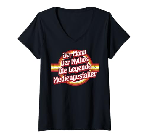Damen Designer Geburtstag Mythos-Legende Mediengestalter T-Shirt mit V-Ausschnitt Damen Designer Geburtstag Mythos-Legende Mediengestalter T-Shirt mit V-Ausschnitt von Mediengestalter Zubehör Geschenke Geburtstagshirt