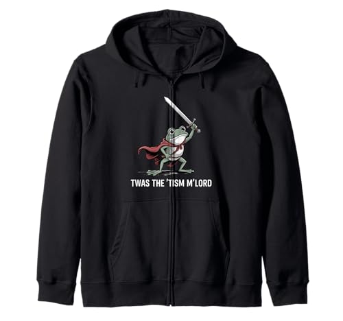 Lustiger Froschritter Spruch Autismus Krieger Humor Frauen Männer Kapuzenjacke von Medieval Sword Meme Neurodivergent Support