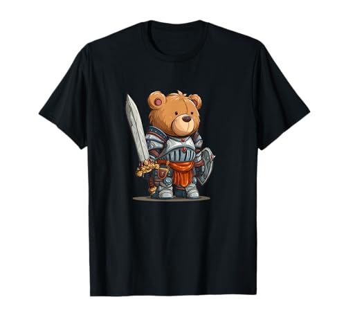 Mittelalter Ritter Teddybär Kostüm für Jungen und Mädchen T-Shirt von Medieval Teddy Outfit