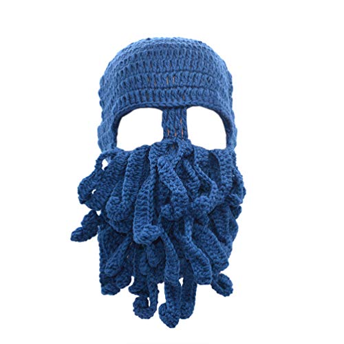 Stylish Unisex Knit Octopus Beanie Windproof Ski Mask Hat Cap Keep Face Warm Royal Blue von Medifier