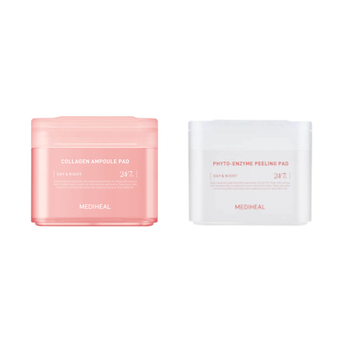 Mediheal - Collagen Ampoule Pad - 100ea (1ea) + Phyto-Enzyme Peeling Pad - 90ea (1ea) Set von Mediheal
