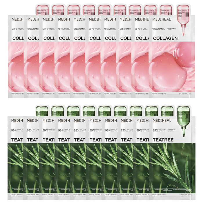 Mediheal - Collagen Essential Mask - 10pcs + Teatree Essential Mask - 10pcs Set von Mediheal
