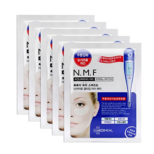Mediheal NMF Aquaring Gel Eyefill Patch 5 Pouch - Anti-Falten-Pflegepflaster unter den Augen, NMF und Meereskollagen, Ceramide Intensive Feuchtigkeitsspendende und Elastizität Augentuchmaske von Mediheal